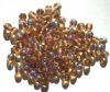 50 6mm Transparent Smoke Topaz AB Round Glass Beads